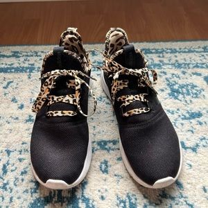 Adidas cloudform slip on sneakers with leopard detail